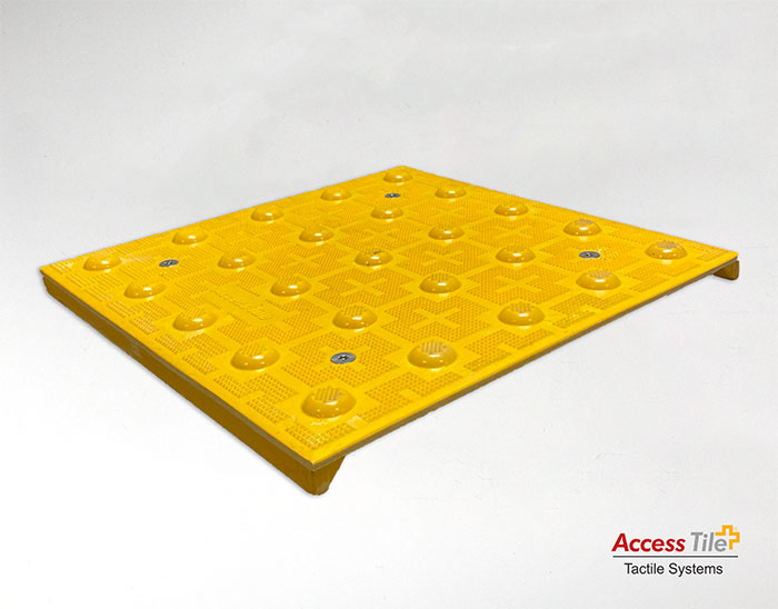 Access Tile Cast In Place Detectable Warning Mat - Radius 30" x 24"