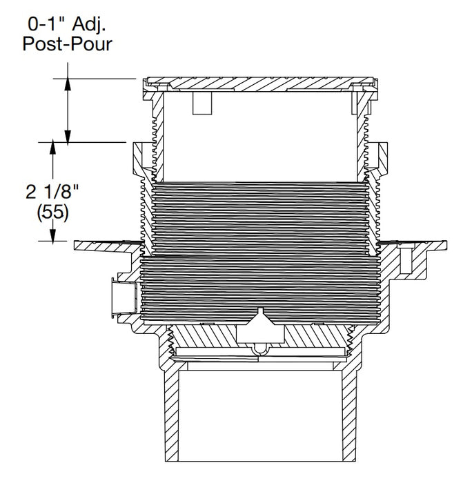 Watts - CO-190-PR-60 - PVC Adjustable Floor Cleanout with Integrated Level