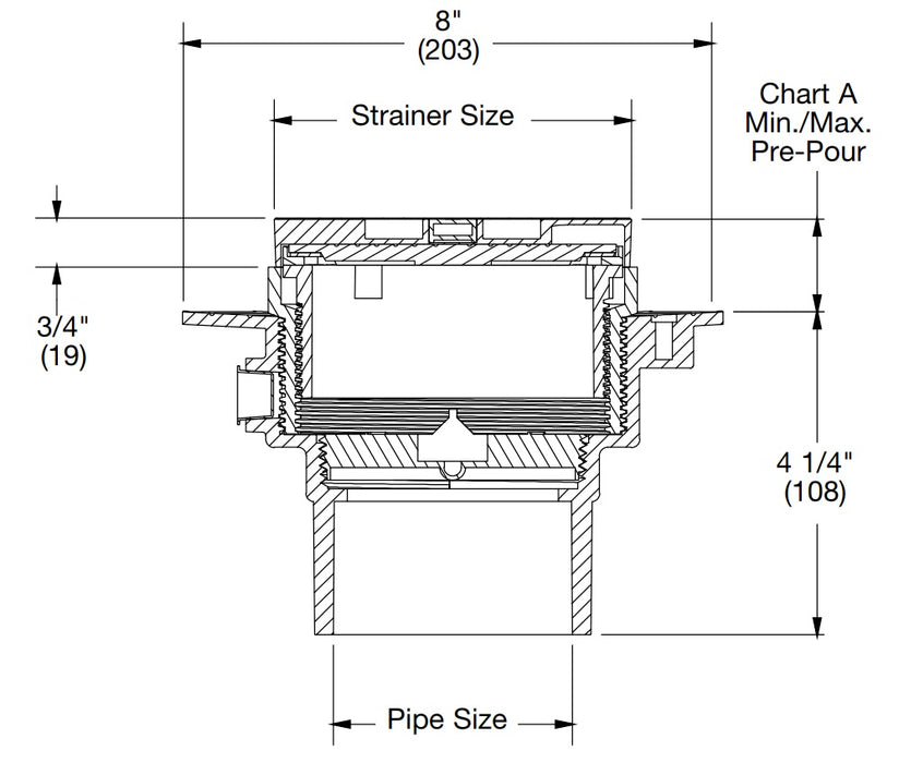 Watts - CO-190-PR-60 - PVC Adjustable Floor Cleanout with Integrated Level