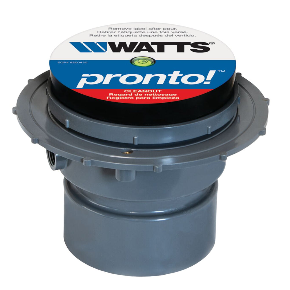 Watts - CO-190-PR-60 - PVC Adjustable Floor Cleanout with Integrated Level
