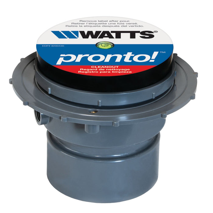 Watts - CO-190-PR-60 - PVC Adjustable Floor Cleanout with Integrated Level
