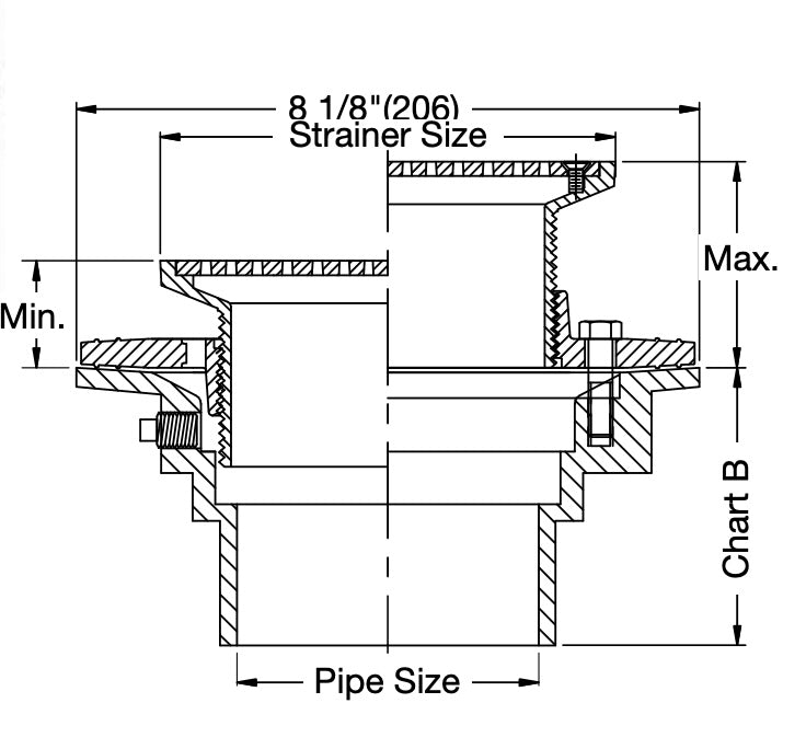 Watts - FD-100-A - Floor Drain with Round Strainer