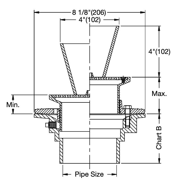 Watts - FD-100-EF - Floor Drain with Round Funnel