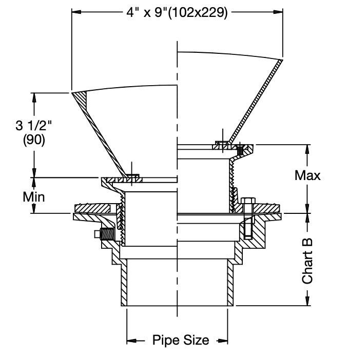 Watts - FD-100-EG - Floor Drain with Oval Funnel