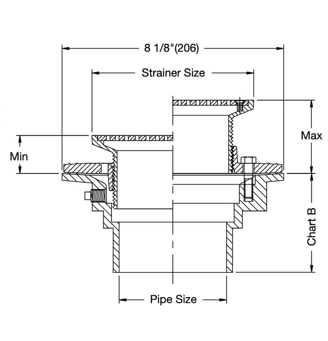 Watts - FD-100-M - Floor Drain with Square Strainer
