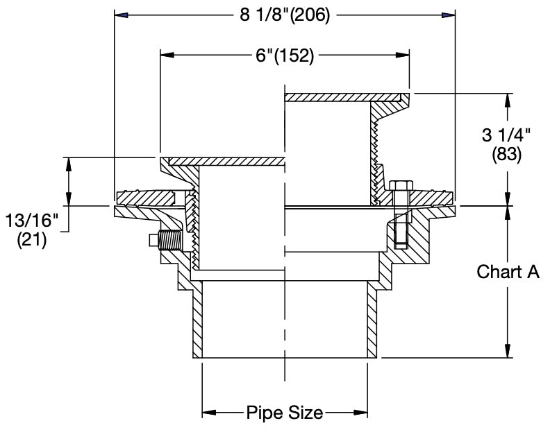 Watts - FD-100-VD - Floor Drain with Round Hinged Solid Cover