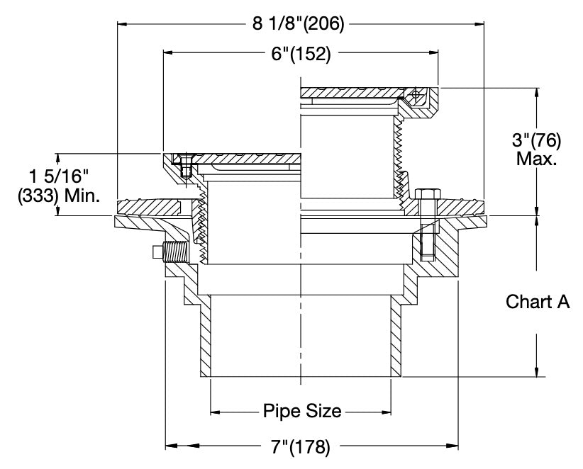 Watts - FD-100-VS - Floor Drain with Square Hinged Solid Cover