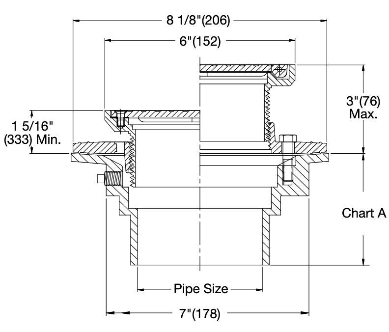 Watts - FD-100-VS - Floor Drain with Square Hinged Solid Cover