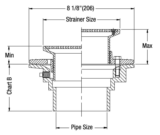 Watts - FD-1100-A - Floor Drain with Round Stainless Steel Strainer