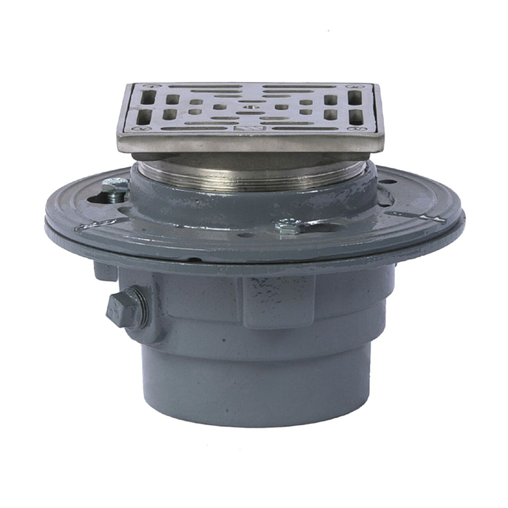 Watts - FD-1100-L - Floor Drain with Square Stainless Steel Strainer