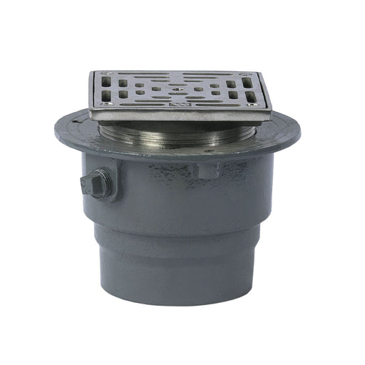 Watts - FD-1200-L - Floor Drain with Square Heavy Duty Stainless Steel Strainer