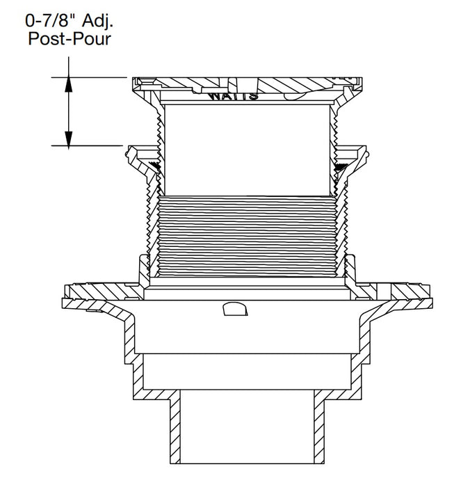 Watts - FD-190-PR-60 - PVC Adjustable Floor Drain with Integrated Level
