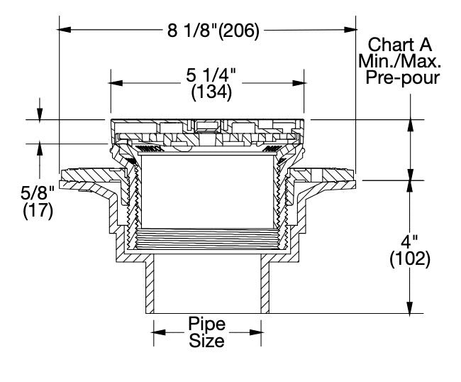 Watts - FD-190-PR-60 - PVC Adjustable Floor Drain with Integrated Level