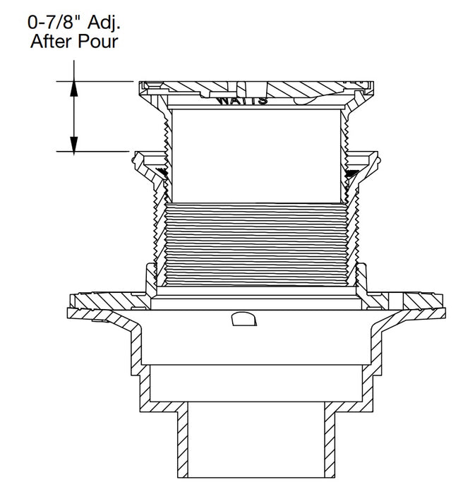 Watts - FD-190-PR - Cast Iron Adjustable Floor Drain with Integrated Level