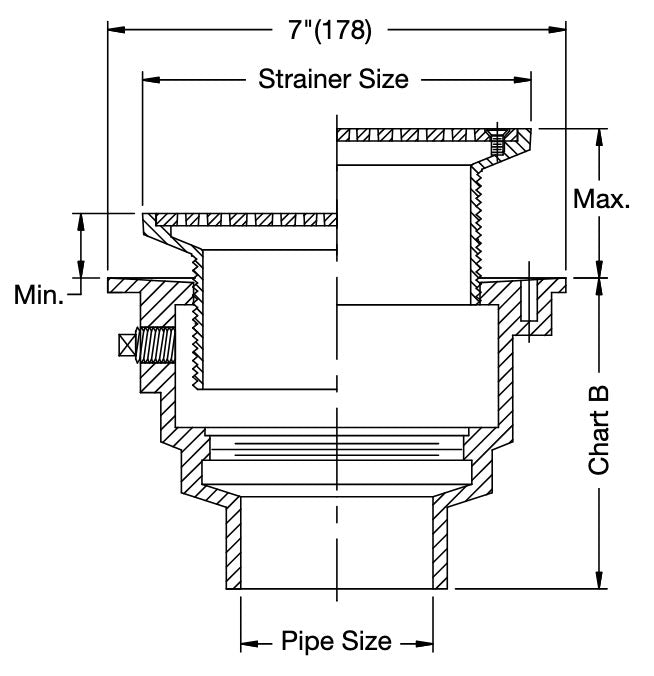 Watts - FD-200-A - Floor Drain with Round Strainer