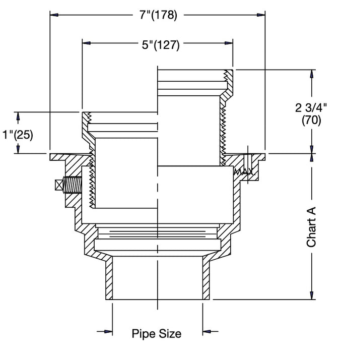 Watts - FD-200-DD - Floor Drain with Hub Funnel