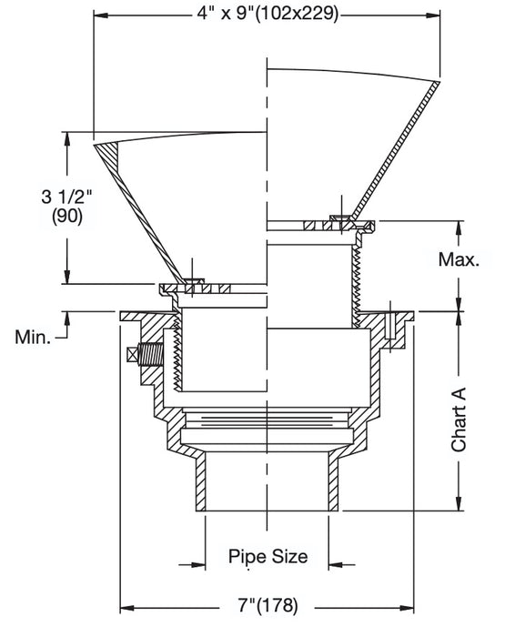 Watts - FD-200-EG - Floor Drain with Oval Funnel