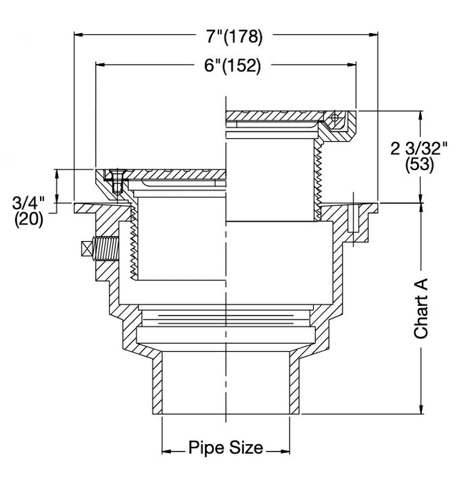 Watts - FD-200-VS - Floor Drain with Square Hinged Solid Cover