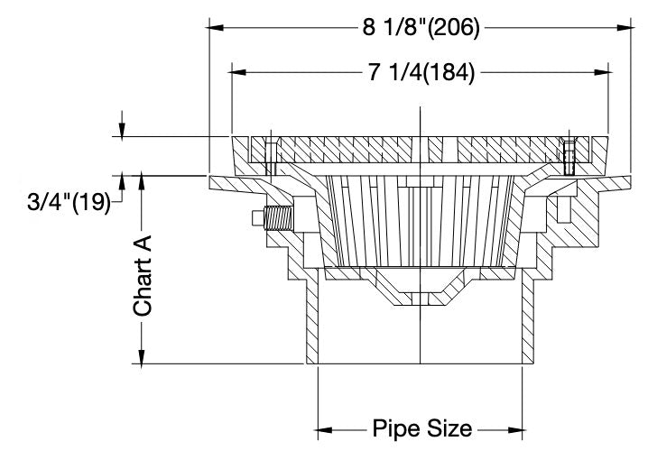 Watts - FD-320-Y-SET - Area Drain with 8 in. Round Fixed Top