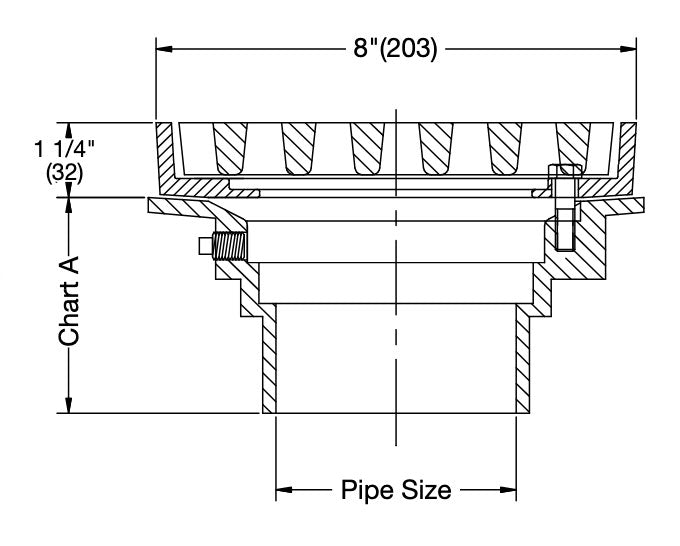 Watts - FD-320-Y - Area Drain with 8 in. Fixed Top