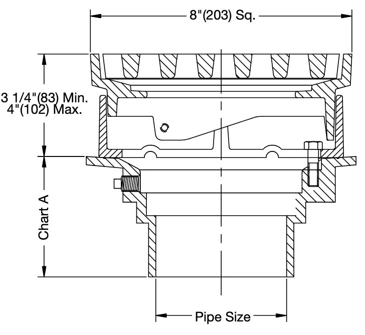 Watts - FD-330 - Area Drain with 8 in. x 8 in. Adjustable Top