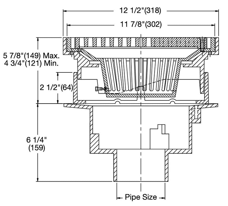 Watts - FD-340-SET - Area Drain with 12 in. Round Adjustable Top, Grate Supported by Bucket