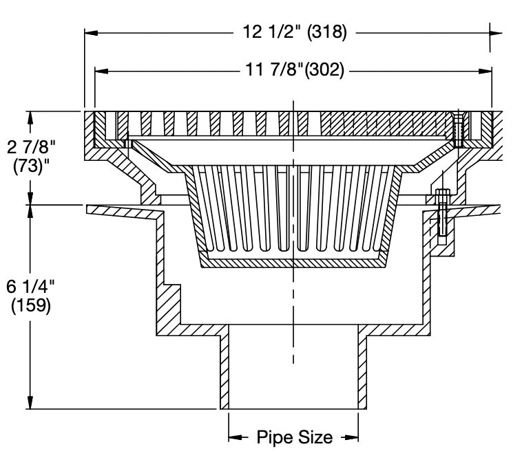 Watts - FD-340-Y-SET - Area Drain with 12 in. Round Fixed Top