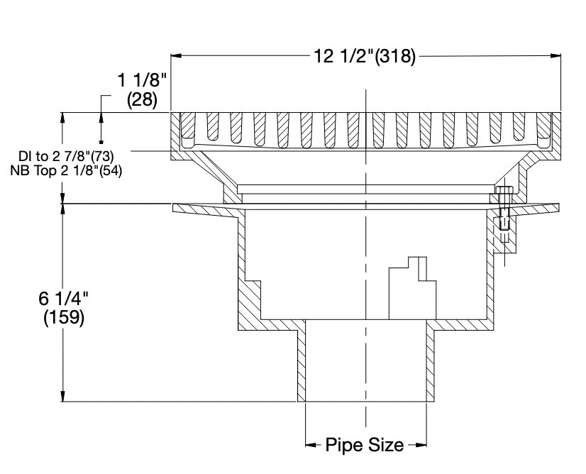 Watts - FD-340-Y - Area Drain with 12 in. Round Fixed Top