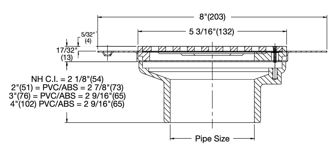 Watts - FD-390-E-63 - Floor Drain For Wooden Floors