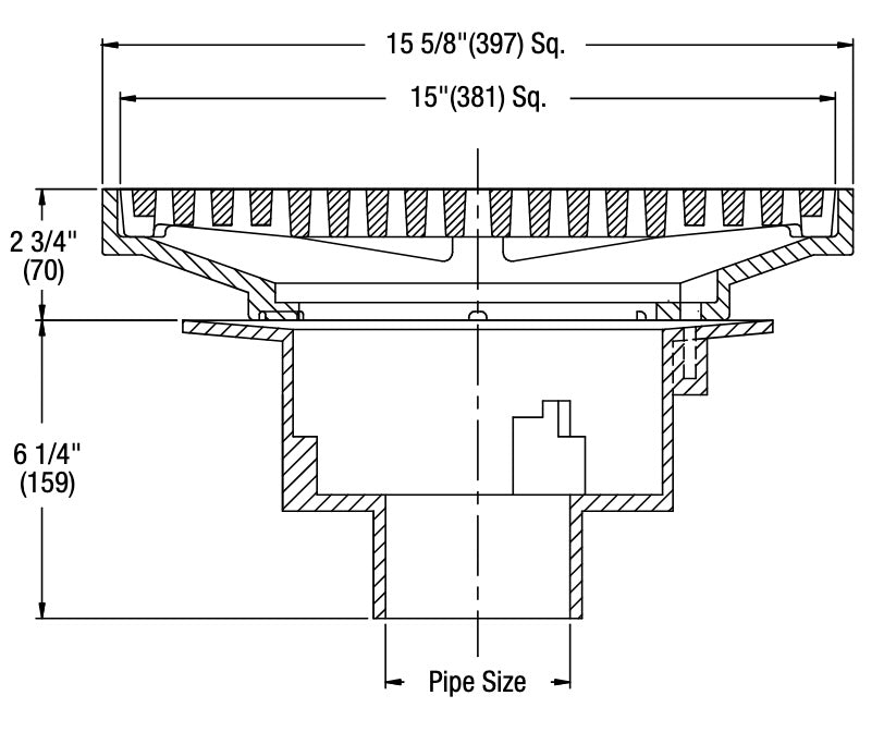 Watts - FD-450-F - Area Drain with 15 in. x 15 in. Fixed Top