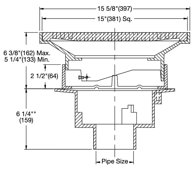Watts - FD-450 - Area Drain with 15 in. x 15 in. Adjustable Top