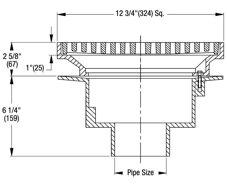 Watts - FD-460-F - Area Drain with 12 in. x 12 in. Fixed Top