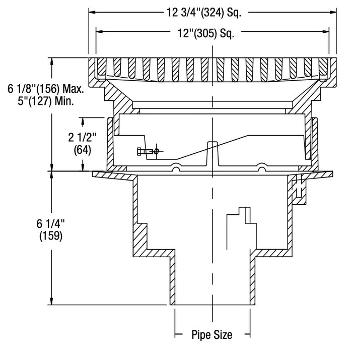 Watts - FD-460 - Area Drain with 12" Square Adjustable Top