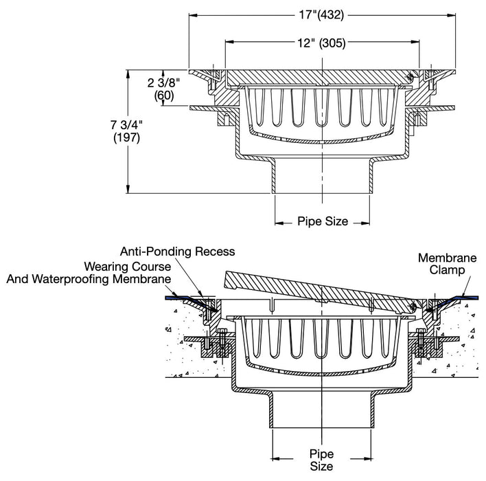 Watts - FD-490-F-4 - Cast Iron Parking Structure Drain