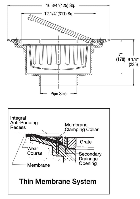 Watts - FD-490-F-80 - Aluminum Parking Structure Drain