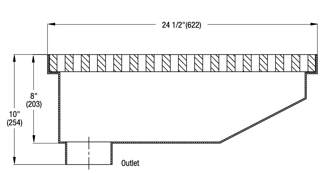 Watts - FD-530 - Large Capacity Bottom Outlet Offset Parking Area Drain