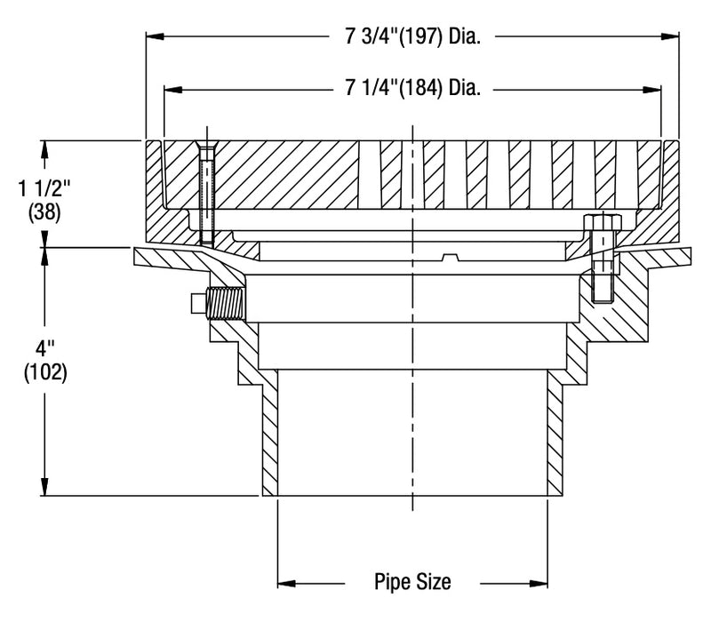 Watts - FD-660 - All PVC Area Drain w/7 in. Round Fixed Top