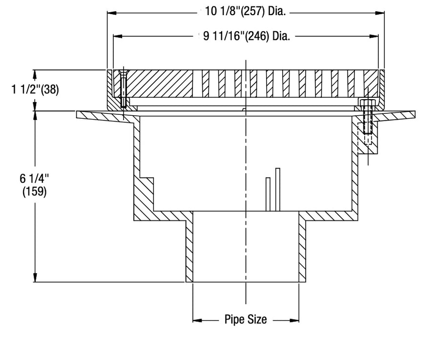 Watts - FD-670 - All PVC Area Drain w/10 in. Round Fixed Top