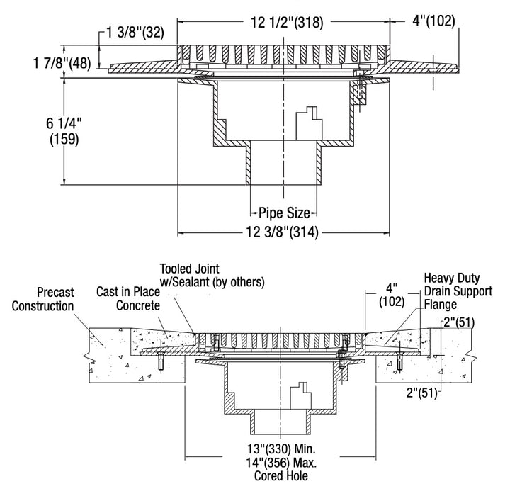 Watts - FD-900 - Parking Deck Drain for Precast Slabs
