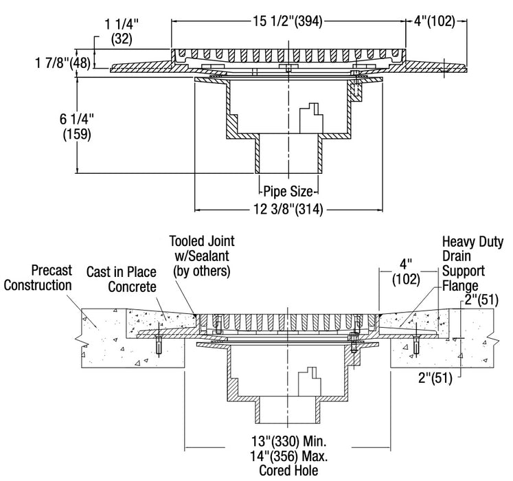Watts - FD-910 - Parking Deck Drain for Precast Slabs