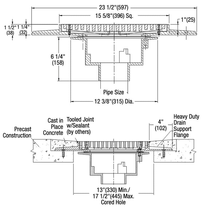 Watts - FD-930 - Parking Deck Drain for Precast Slabs