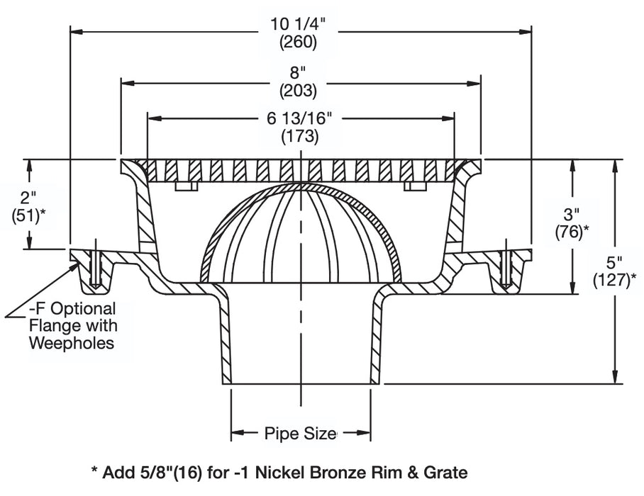 Watts - FS-700 - 8 in. Round x 3 in. Deep Sanitary Floor Sink