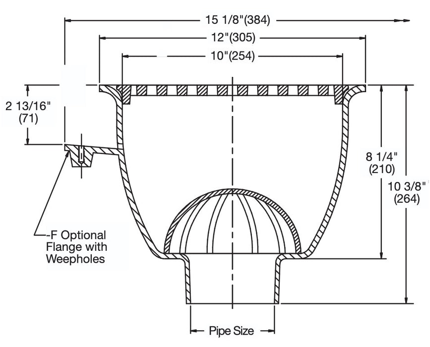 Watts - FS-760 - 12 in. Round x 8 in. Deep Sanitary Floor Sink