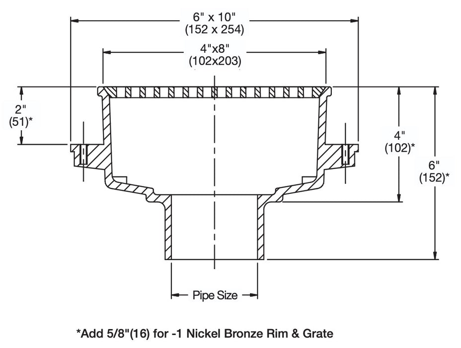 Watts - FS-770 - 8 in. x 4 in. x 4 in. Deep Sanitary Floor Sink