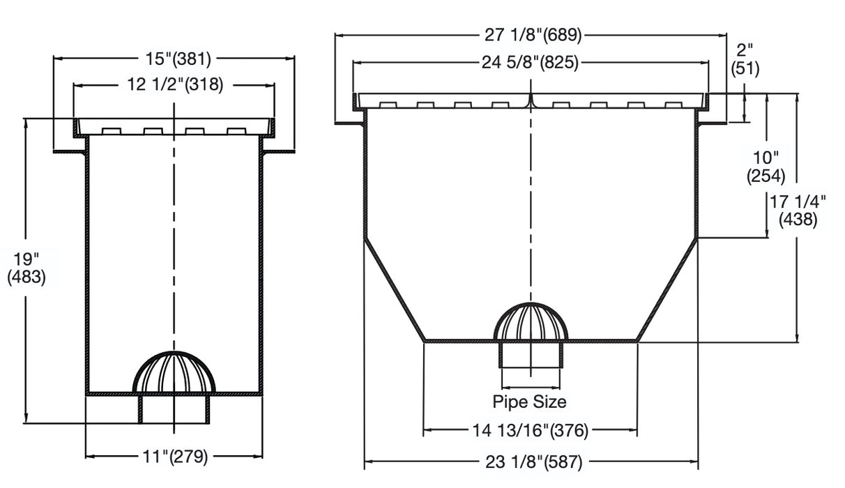 Watts - FS-900 - 12 in. Square x 24 in. Sanitary Floor Receptor