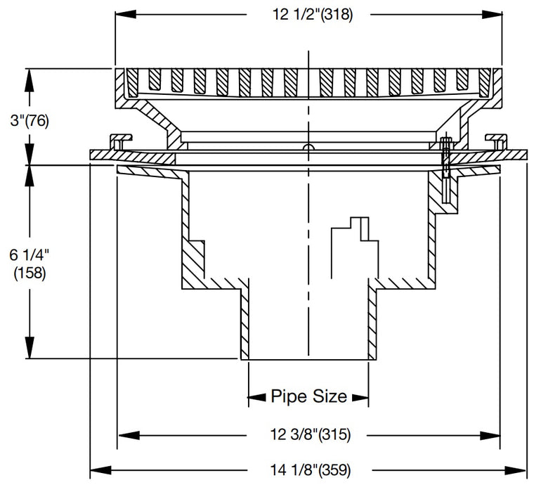 Watts - RD-100-CP - Roof Drain with 12 in. x 12 in. Promenade Top