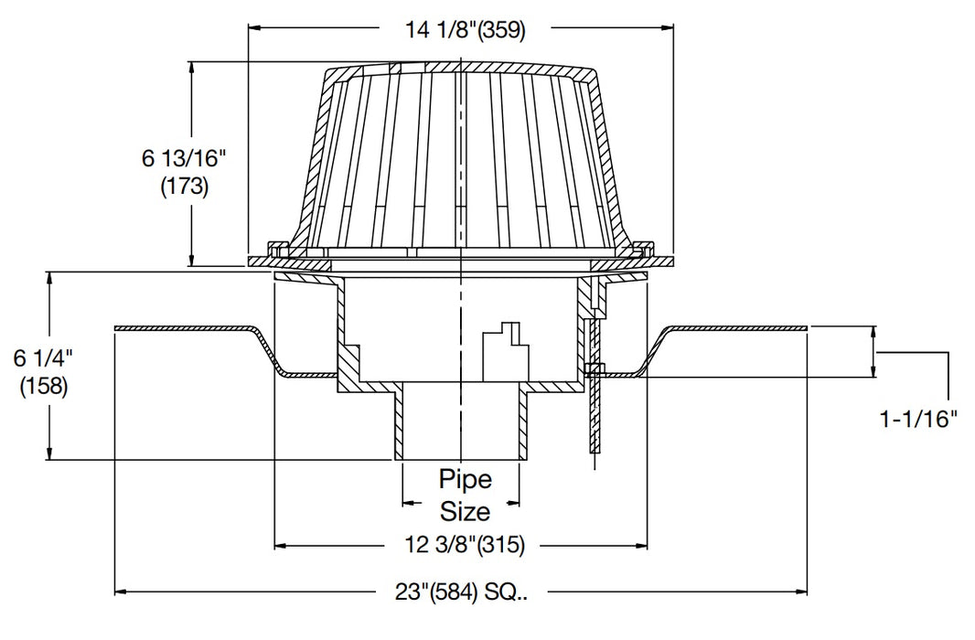 Watts - RD-100-F - Roof Drain with Deck Flange/Adj. Extension