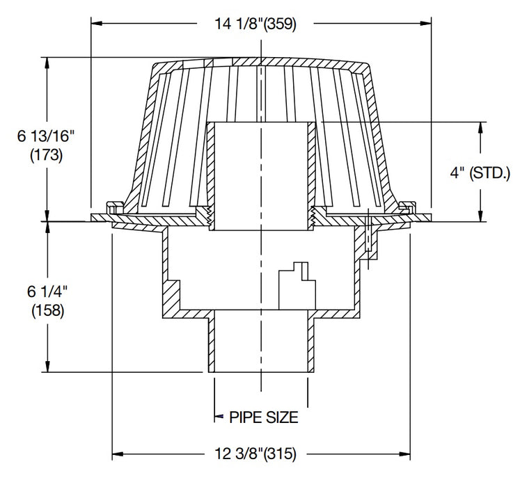 Watts - RD-100-W - Overflow Roof Drain with 4 in. Internal Water Dam