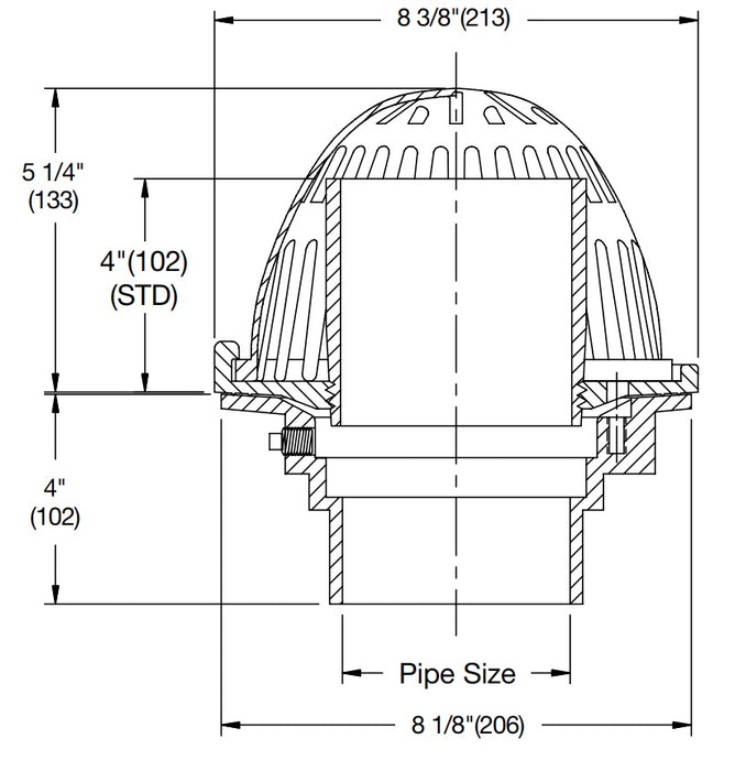 Overflow Rood Watts - RD-200-W - Overflow Roof Drain with 4 in. Internal Water Dam ...