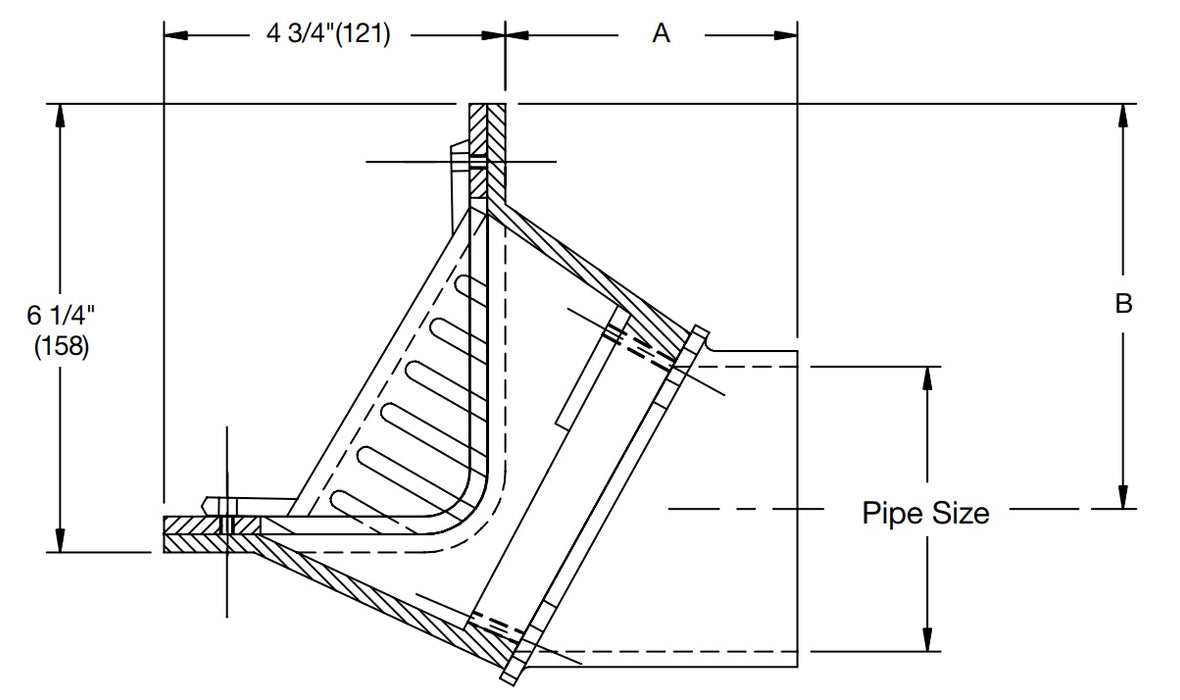Scupper Type Watts - RD-270 - Scupper Drain with Angle Grate — Mainline Materials